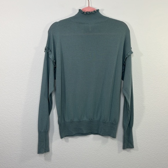 Rebecca Taylor Merino Wool‎ Ruffle Turtleneck Sweater size Medium - Picture 6 of 9